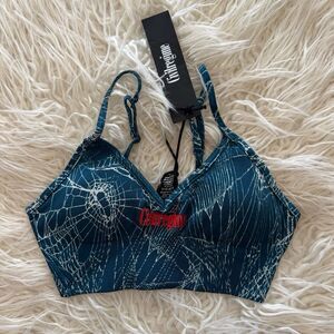 Civil Regime Overran by Webs Kelly Seamless Sports Bra Blue Size XS